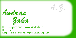andras zaka business card